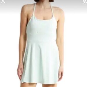 Z by Zella Outscore Active Dress Sporty Tank Shorts Green Glimmer Size Medium